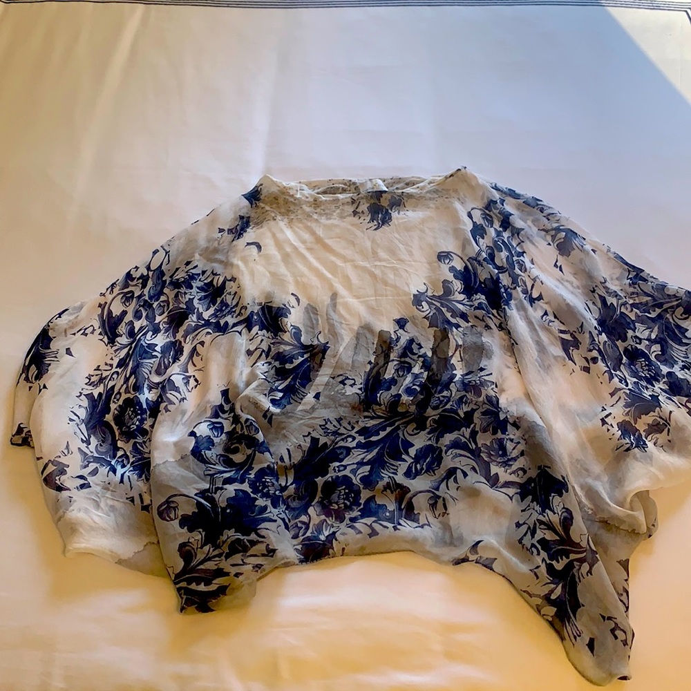 Draped Floral Blouse
